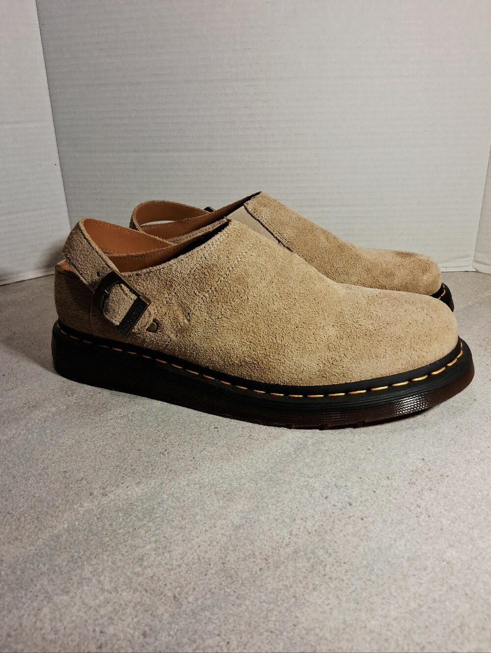 Dr Doc Martens Isham Beige Suede Mules Womans Sz. 11 - Picture 4 of 9
